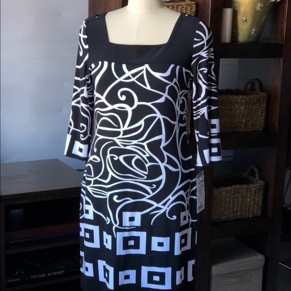 Joseph Ribkoff Dresses & Skirts - Designer Alert JOSEPH RIBKOFF B/W Sheath Dress